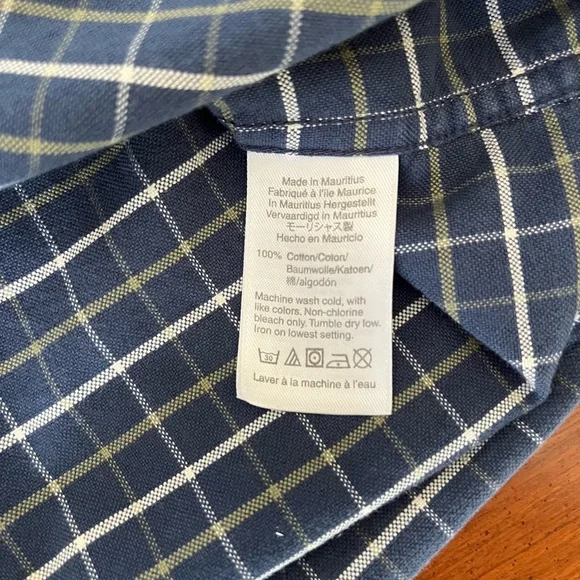 🔷 J.Crew Flex Oxford Button-Down Shirt – Navy Grid Check, Size L, Casual - Picture 5 of 10